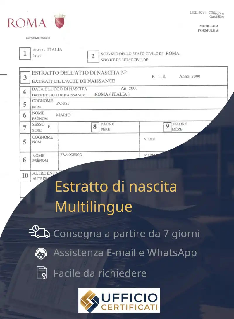 Estratto di nascita Multilingue