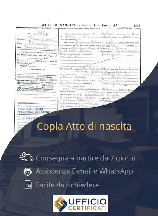 Italian Birth Certificate -  Full Copy 