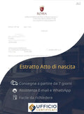 Italian Birth Certificate - Extract (Estratto di nascita)