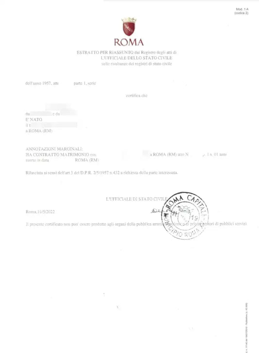 Estratto di nascita