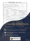 Copia atto di matrimonio