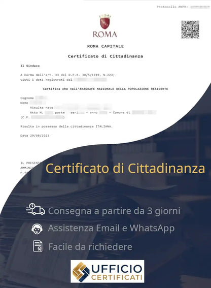 Certificato di cittadinanza