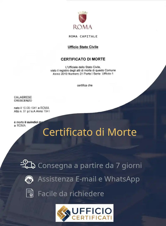 Italian Certificate of Death