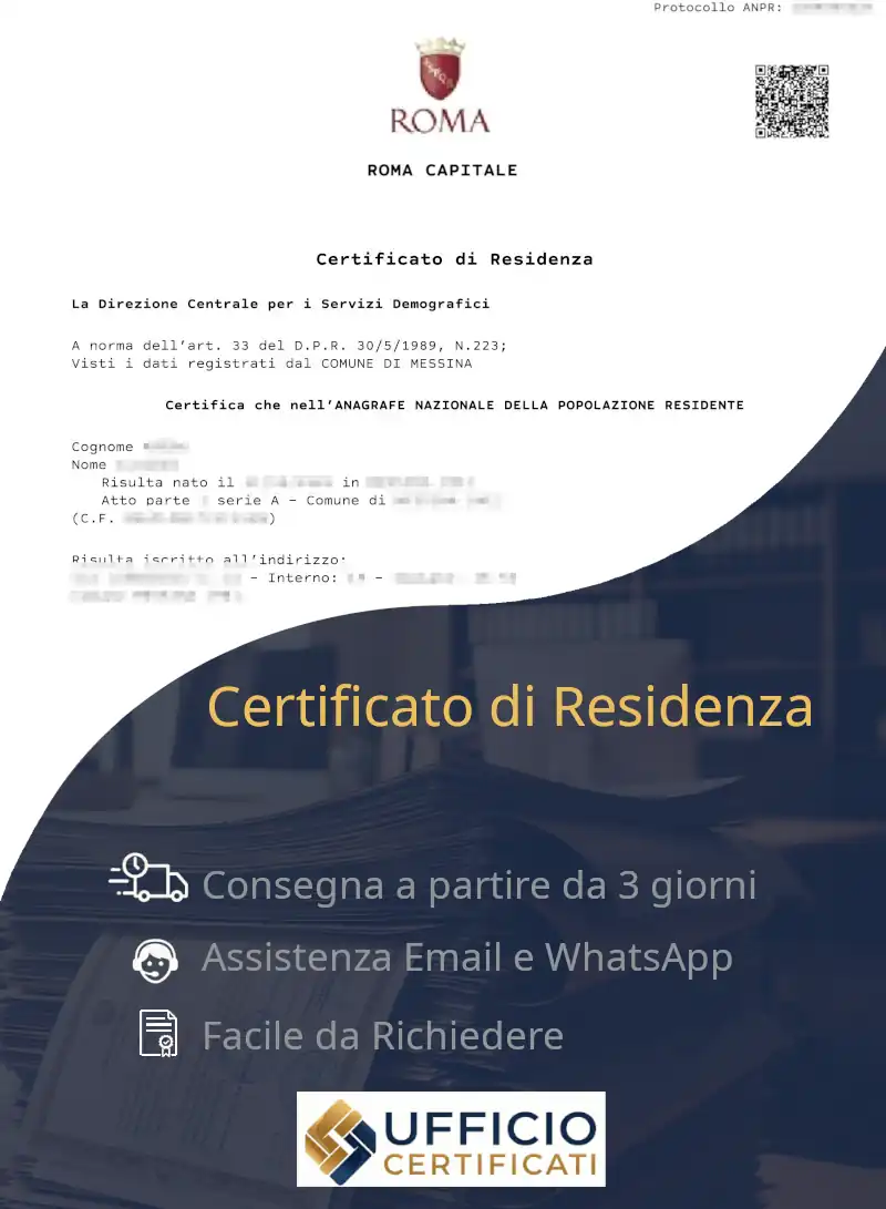 certificato di residenza