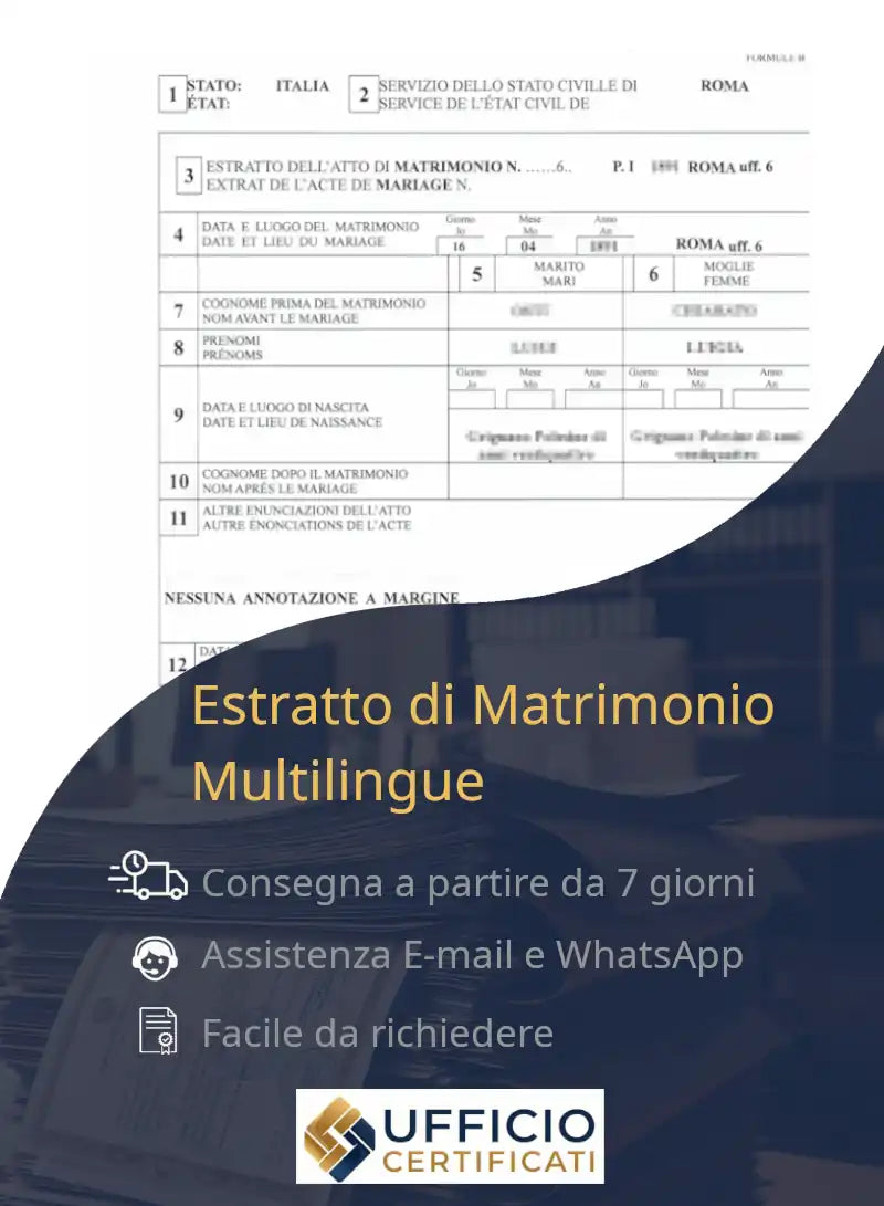 Italian Marriage Certificate Multilingual